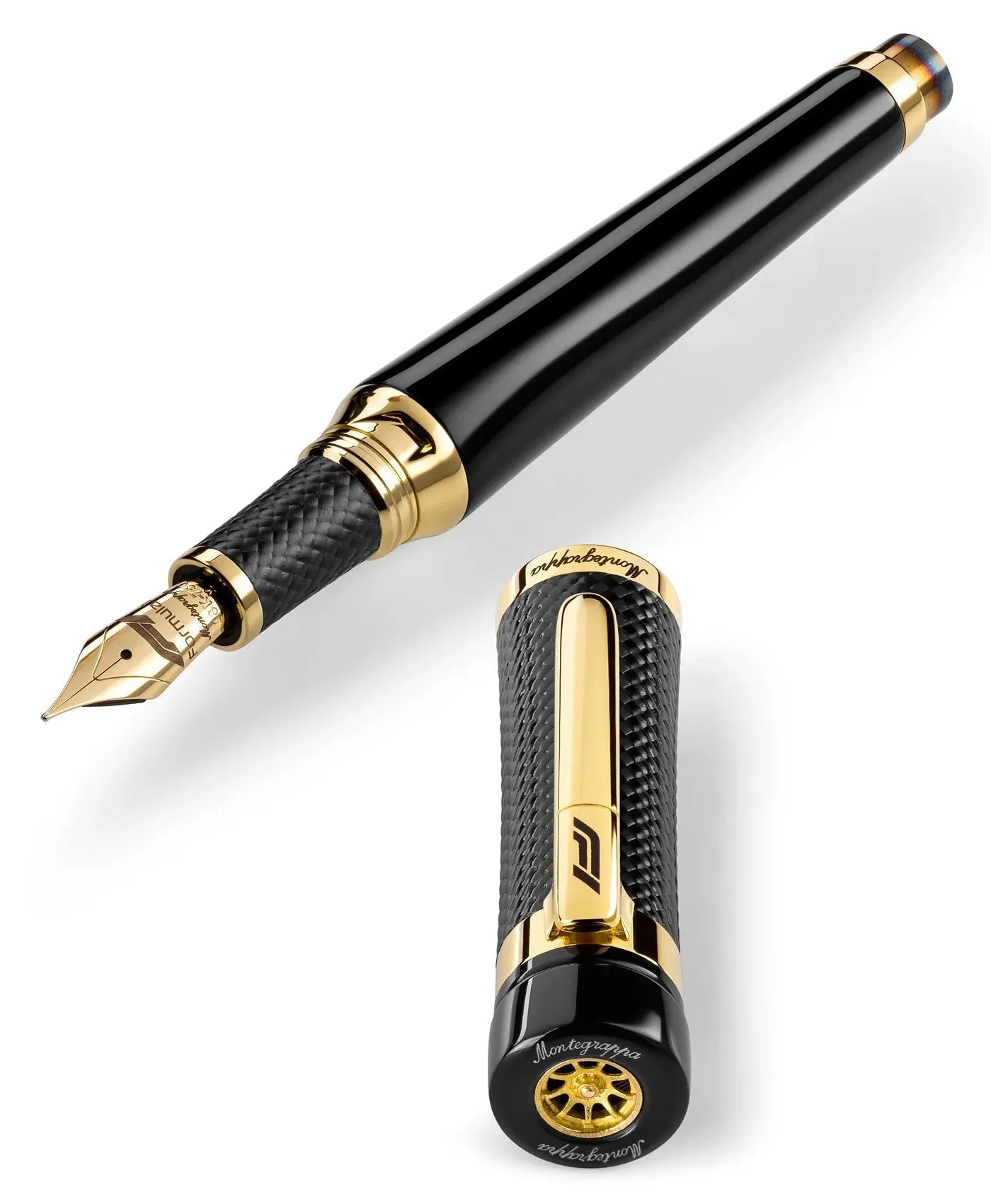 Limited Edition Montegrappa F1 Speed Podium Black Extra Fine Nib Yellow Gold/Black Fountain Pen ISS1L1BC