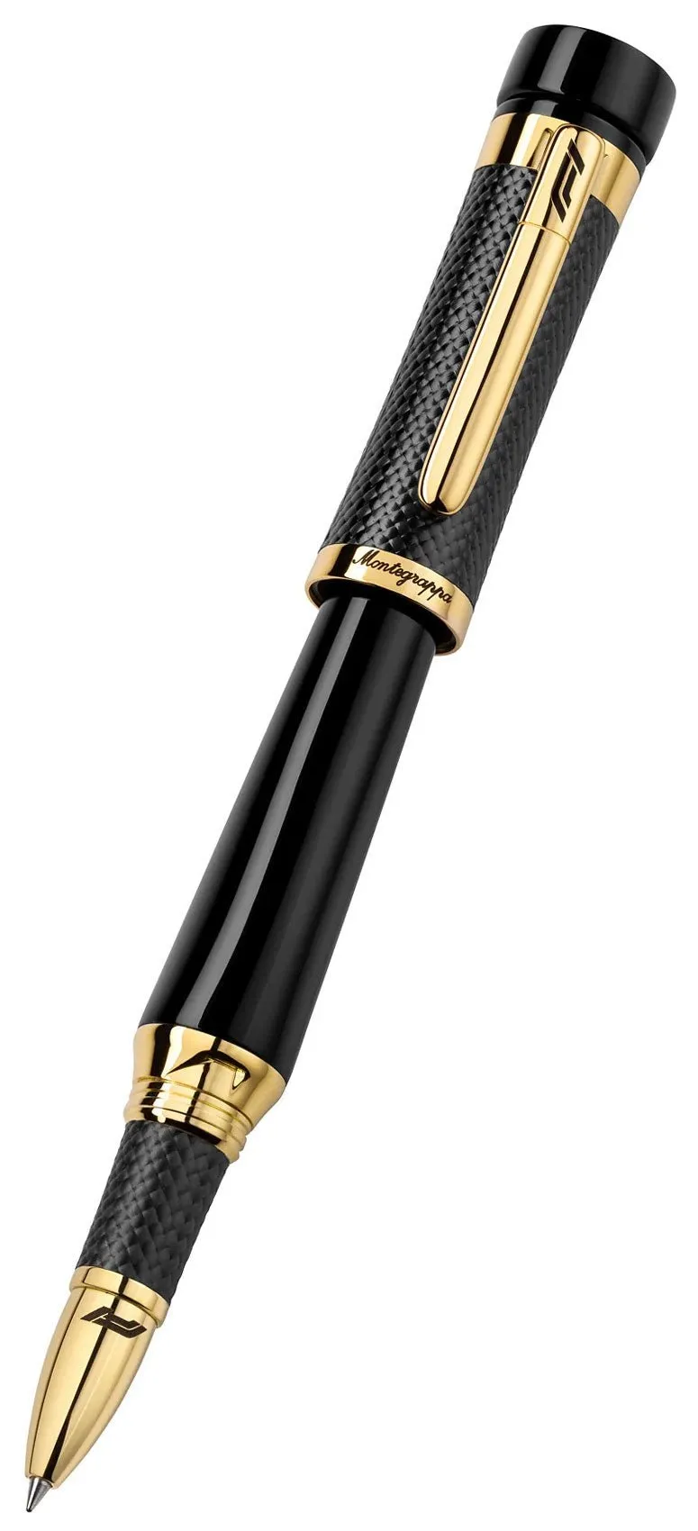 Limited Edition Montegrappa F1 Speed Podium Black Yellow Gold/Black Rollerball Pen ISS1LRBC