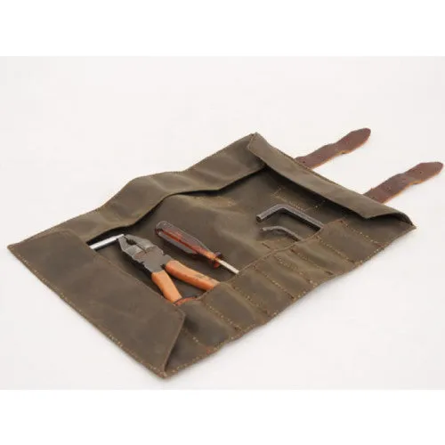 Longride Waxed Canvas Tool Roll Bag Khaki - 0.5 Liters