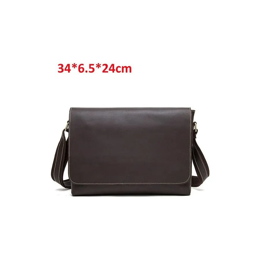 Luxury Leather Flap Laptop Office Briefcase Bag