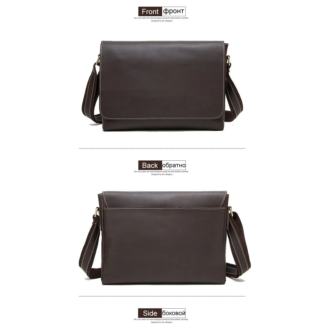 Luxury Leather Flap Laptop Office Briefcase Bag