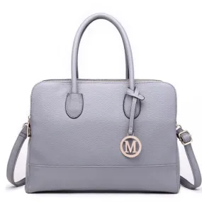 Miss Lulu Grey Textured PU Leather Tote Bag - Medium Size, Elegant Shoulder Bag for 13.3" Laptops & A4 Notebooks