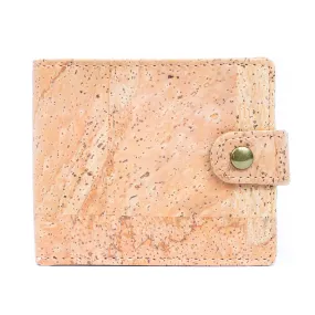 Natural Bifold Cork Wallet with Snap Button BAG-2002