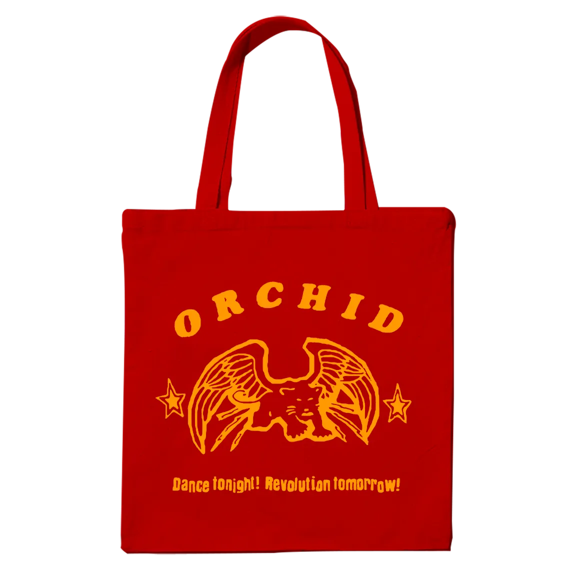 Orchid "Dance Tonight! Revolution Tomorrow!" Red Tote Bag