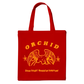 Orchid "Dance Tonight! Revolution Tomorrow!" Red Tote Bag