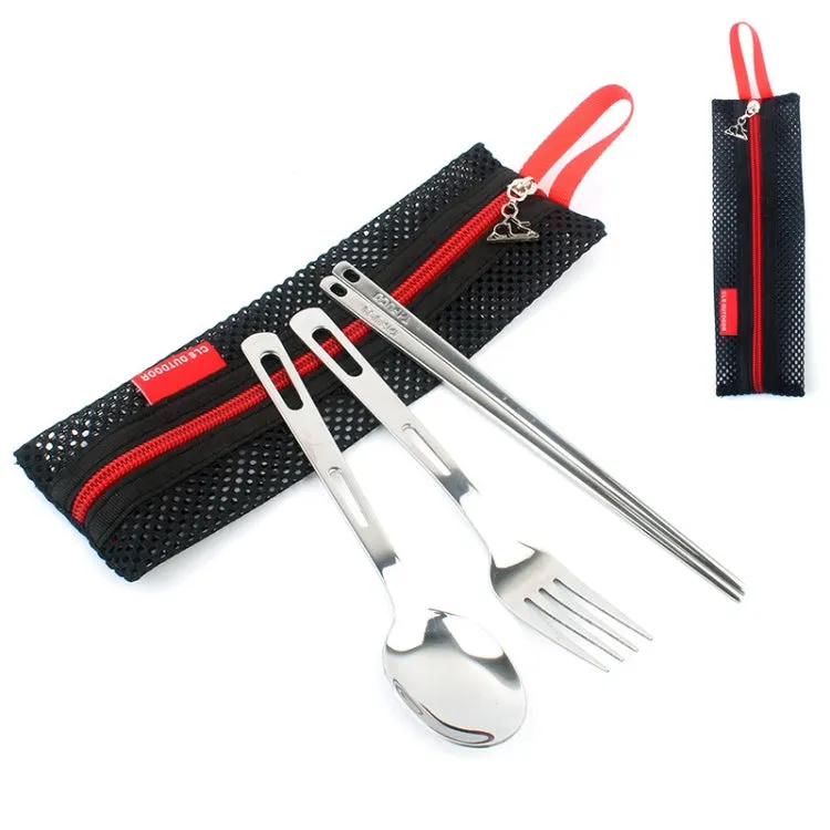 Outdoor Tableware Set Camping Travel Portable Single Tableware Combination Three-piece