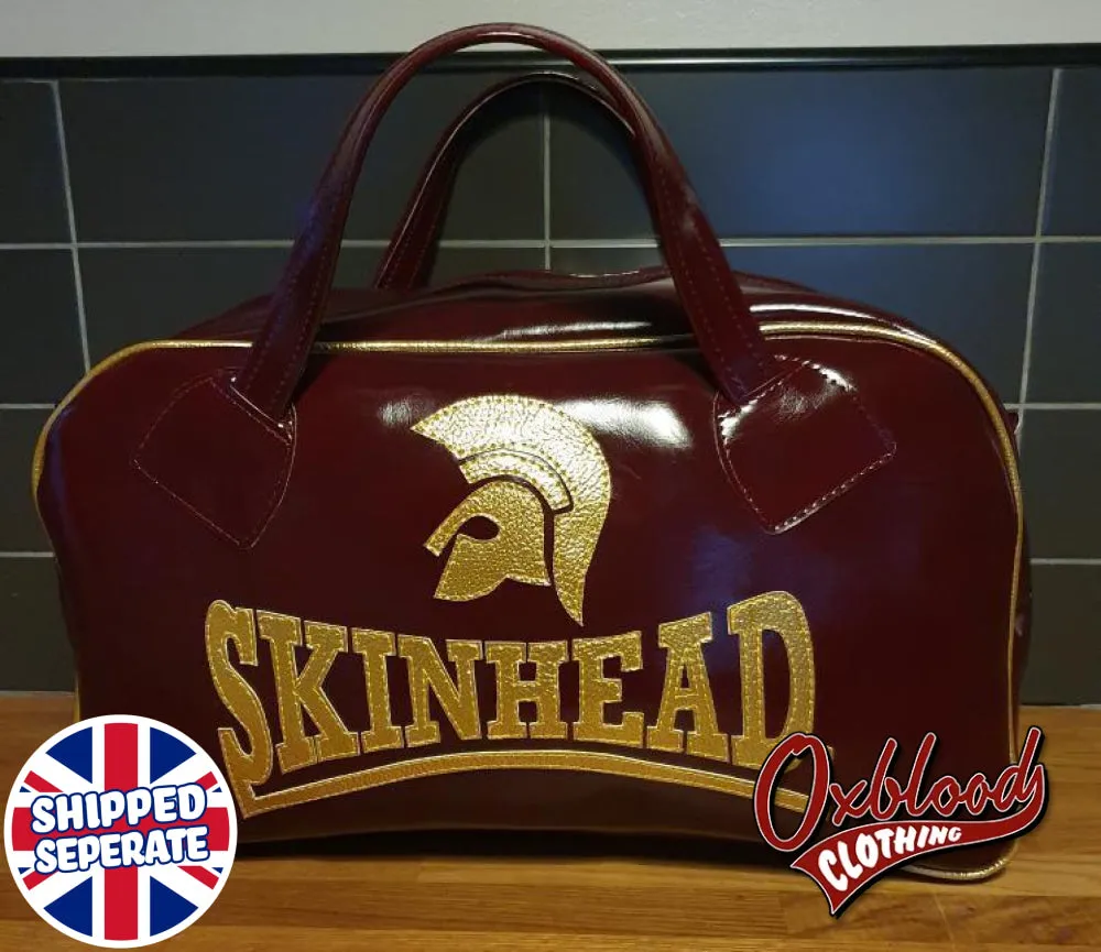 Oxblood & Gold - Trojan Skinhead Holdall Style Travel Bag - Hand-stitched Reggae Clothing