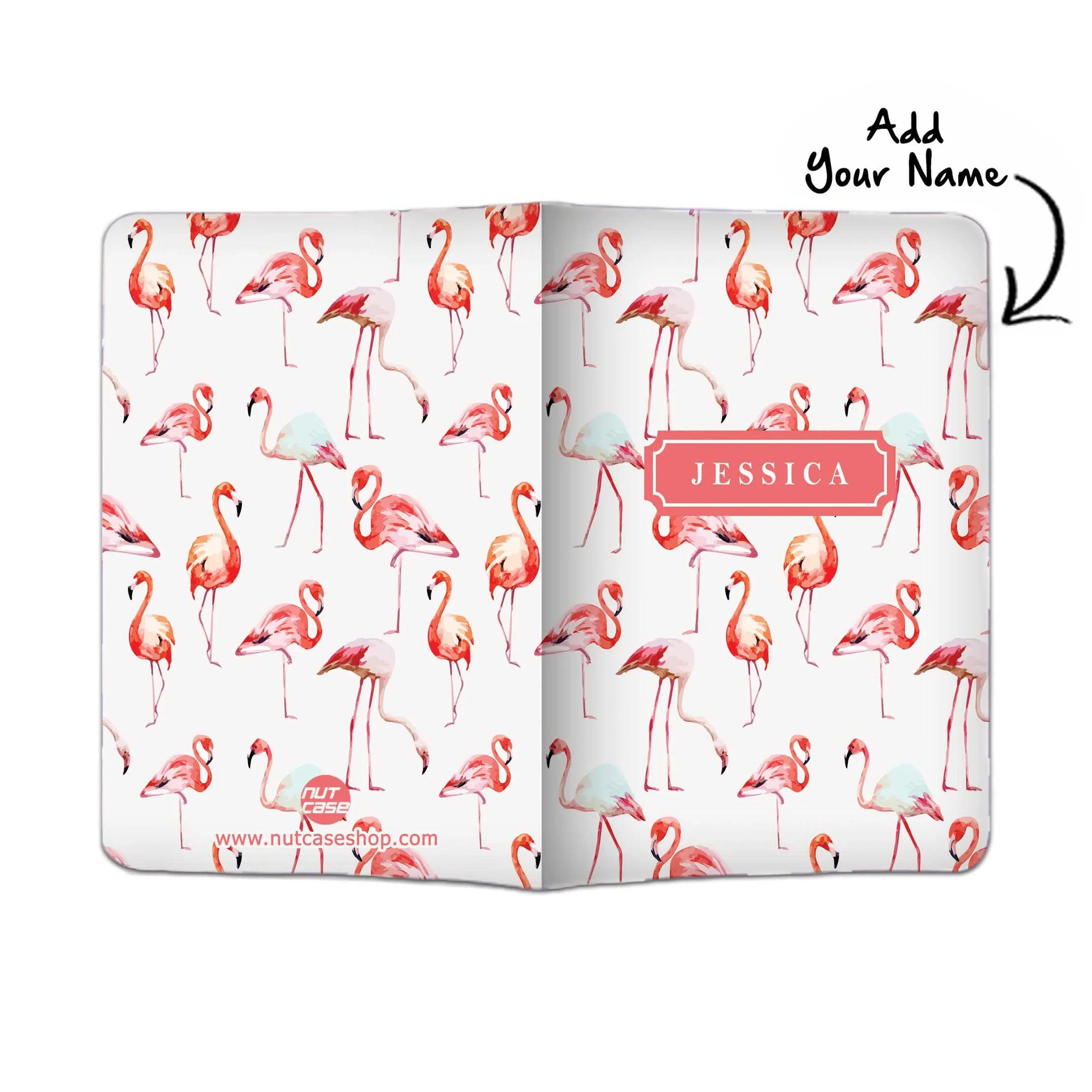 Personalised Passport Cover and Baggage Tag Combo - Flamingo Everywhere Pink