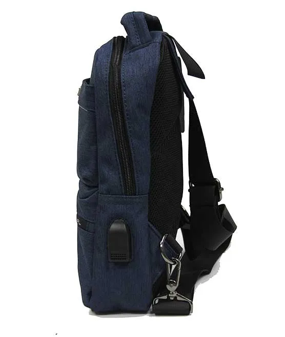 Preppy Waterproof Crossbody Tablet Bag with USB Charging Port