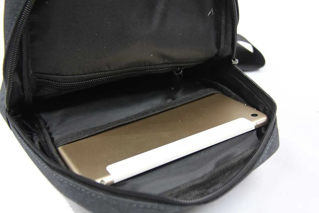 Preppy Waterproof Crossbody Tablet Bag with USB Charging Port