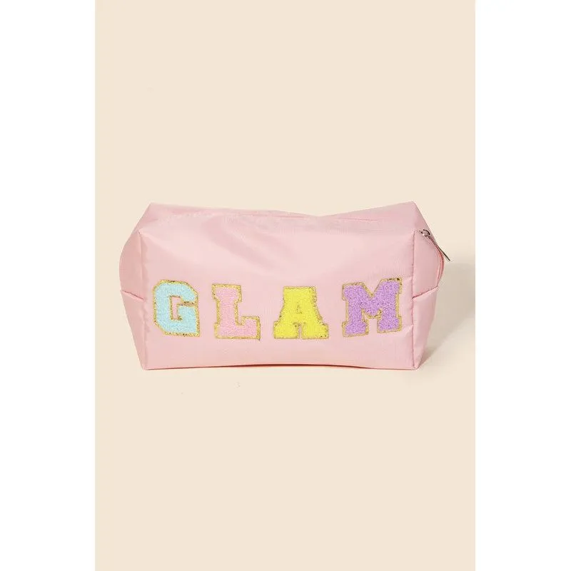 "GLAM" Patch Makeup Bag