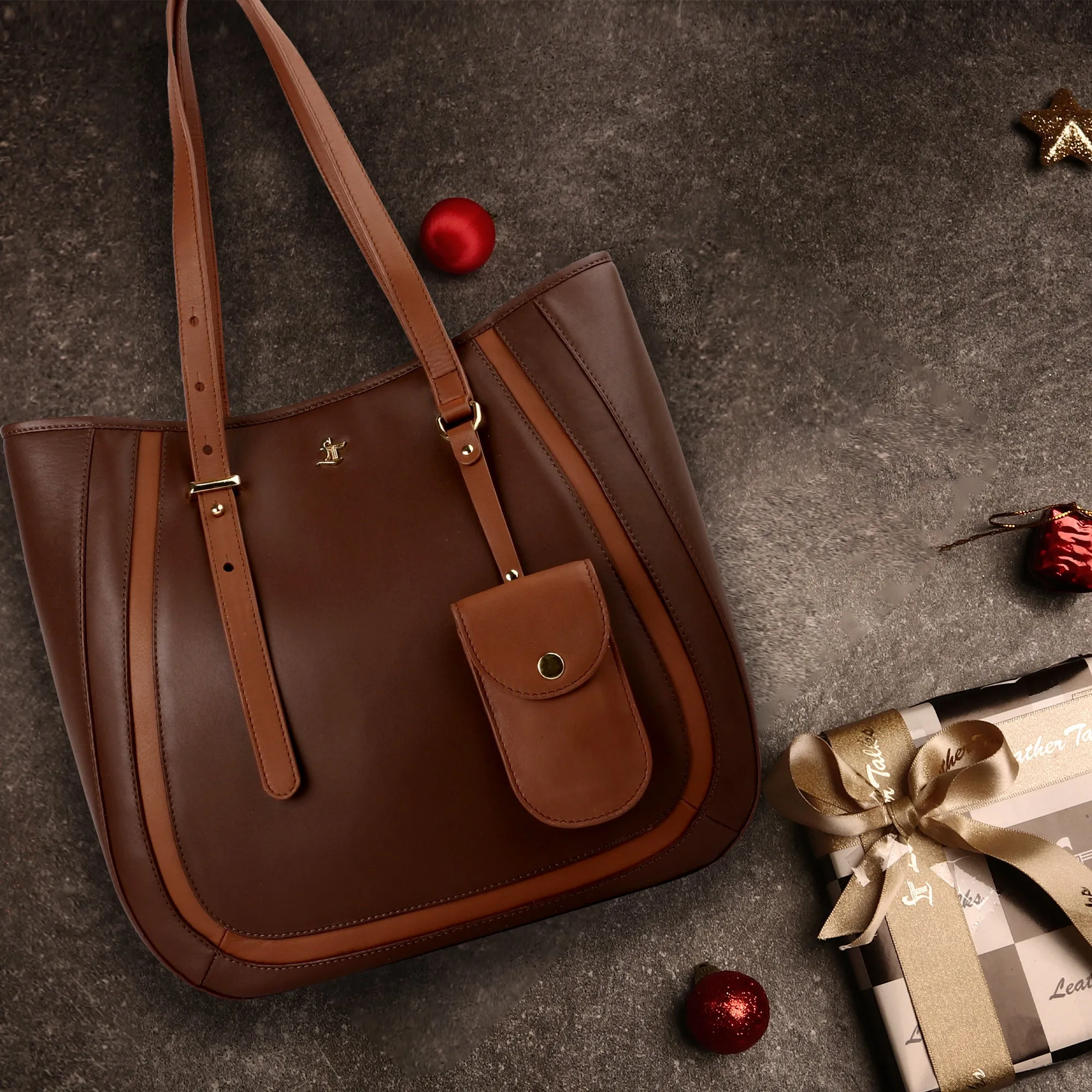 Ready to Ship Luxury Corportae Gift | Georgia Collection | Genuine Leather Tote Bags For Women | Leather Handbags | Ideal For Office, College & Travel | Colour - Tan