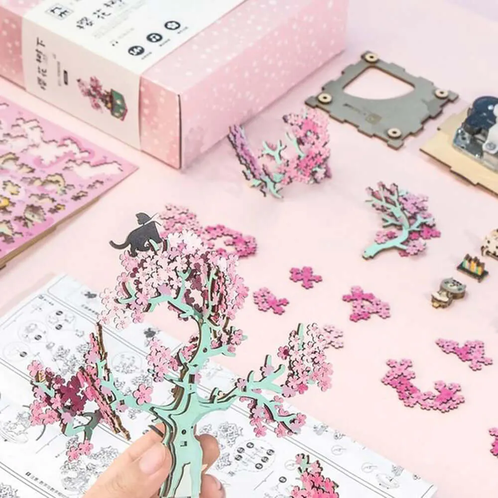 Robotime Rolife Cherry Blossom Tree Music Box Puzzle | KidsToyLover