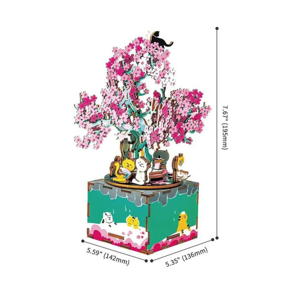 Robotime Rolife Cherry Blossom Tree Music Box Puzzle | KidsToyLover