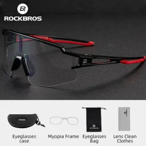 ROCKBROS Cycling Glasses Photochromic Lens Bike Eyewear Glasses UV400 Outdoor Sports Sunglasses Unisex Bicycle Glasses Goggles