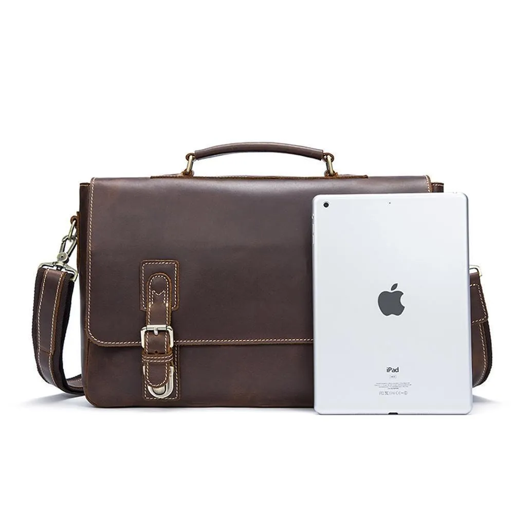 Rossie Viren  Men's Vintage Brown  Leather Postman Messenger Laptop Bag