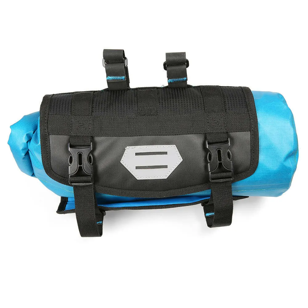 ROSWHEEL Bicycle Bag Waterproof Cycling Mountain Road MTB Bike Front Frame Handlebar Pannier Dry Bag with Roll Top Closure 3L-7L Adjustable