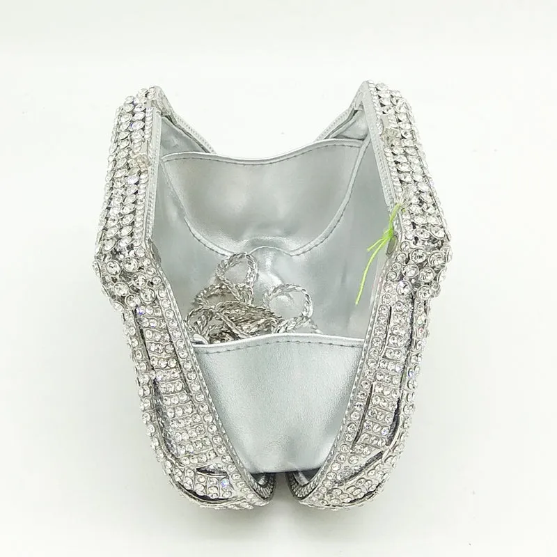 Silver Diamante Evening Bag