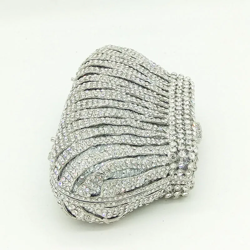 Silver Diamante Evening Bag