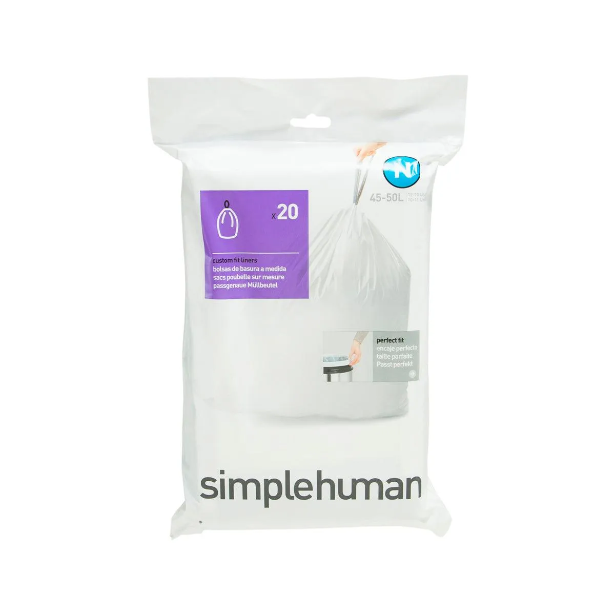 SIMPLEHUMAN Trash Bag-Code N-Type 45L 20P  (20pcs)