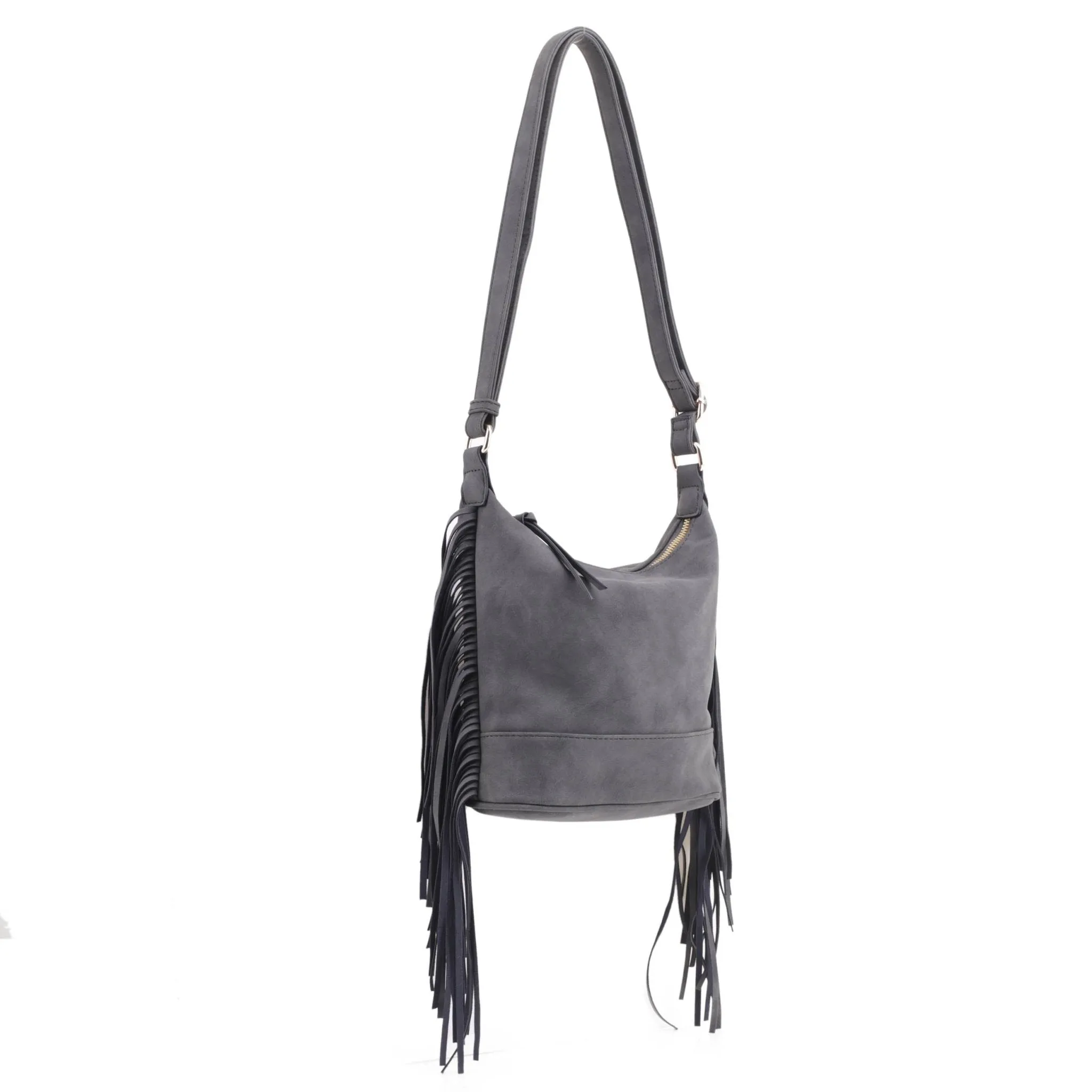 SJ20307 Soft Leather Fringe Crossbody Bag