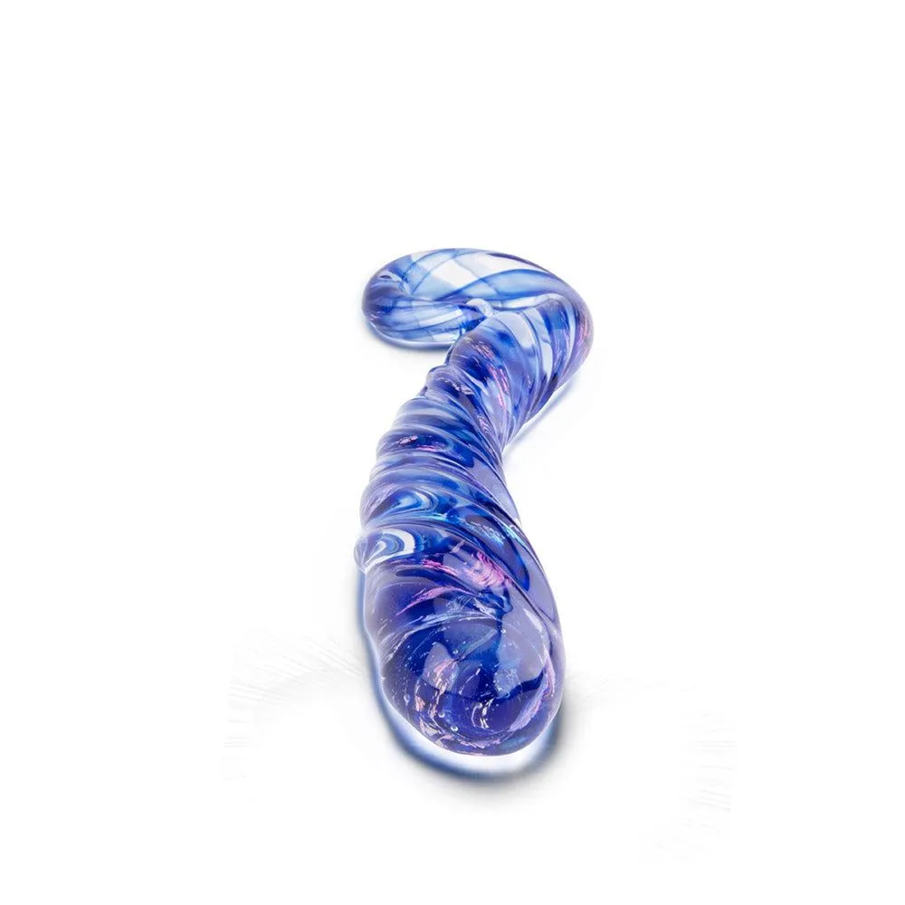 Spiral Aqua Blue Artisanal Dildo