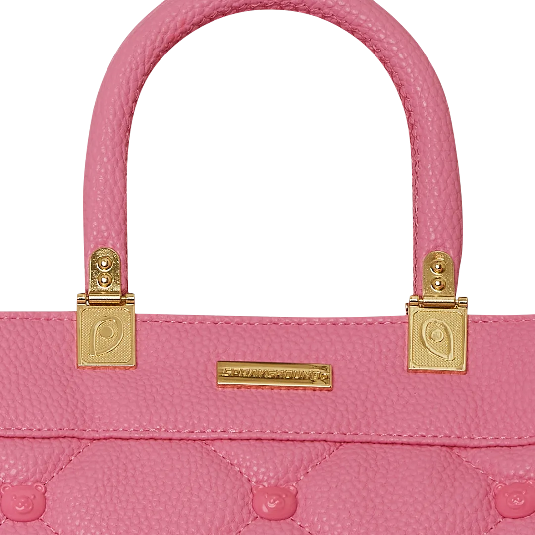 Sprayground Sorbet Stunna Bear Stud Tortuga Tote Bag - Pink / Gold