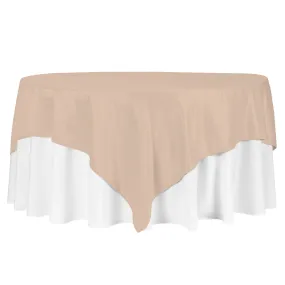 Square 90"x90" Lamour Satin Table Overlay - Champagne