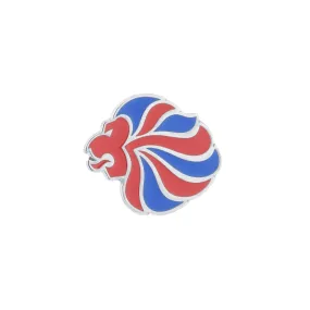 Sterling Silver Pin with Red and Blue Enamel