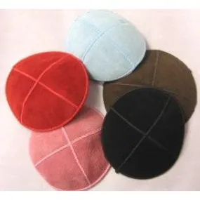 Suede Yarmulke / Kippah in black / brown / red pink / sky blue / navy blue