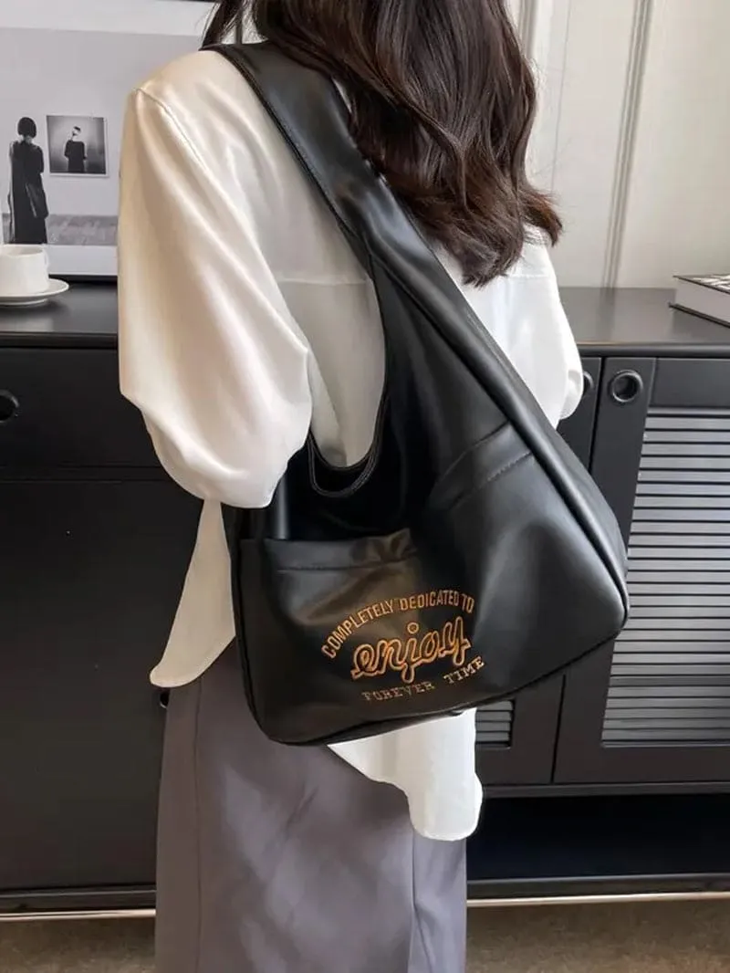 Summer 2024 Trendy Solid Color Large Capacity Tote Bag for Women, Retro Fashion Pu Leather Snap Purse Handbag, Casual Commuting Purse College Students Class Shoulder Bag, Matching Underarm Bag Spring