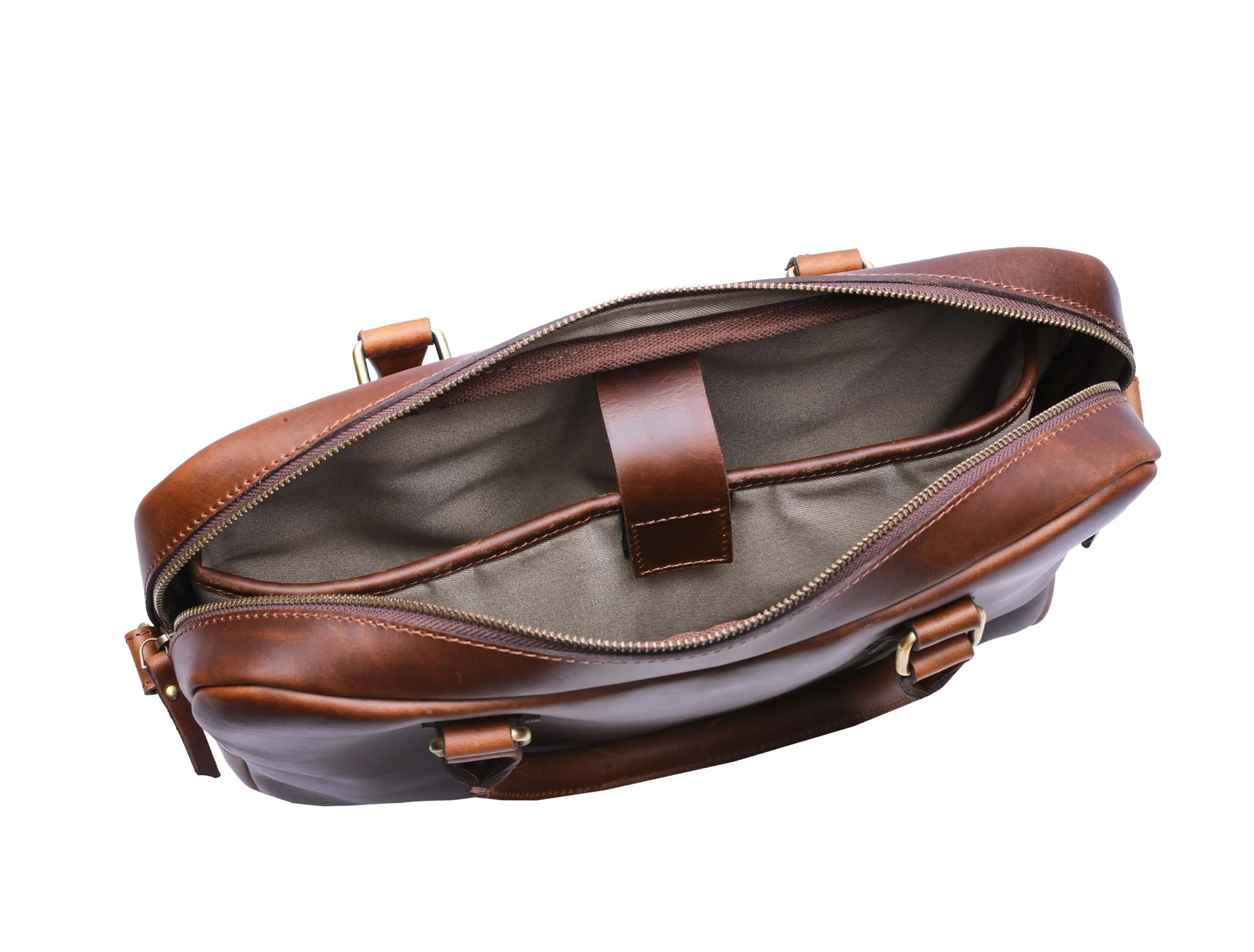 Tacoma Leather Office Bag -  Caramel Brown.