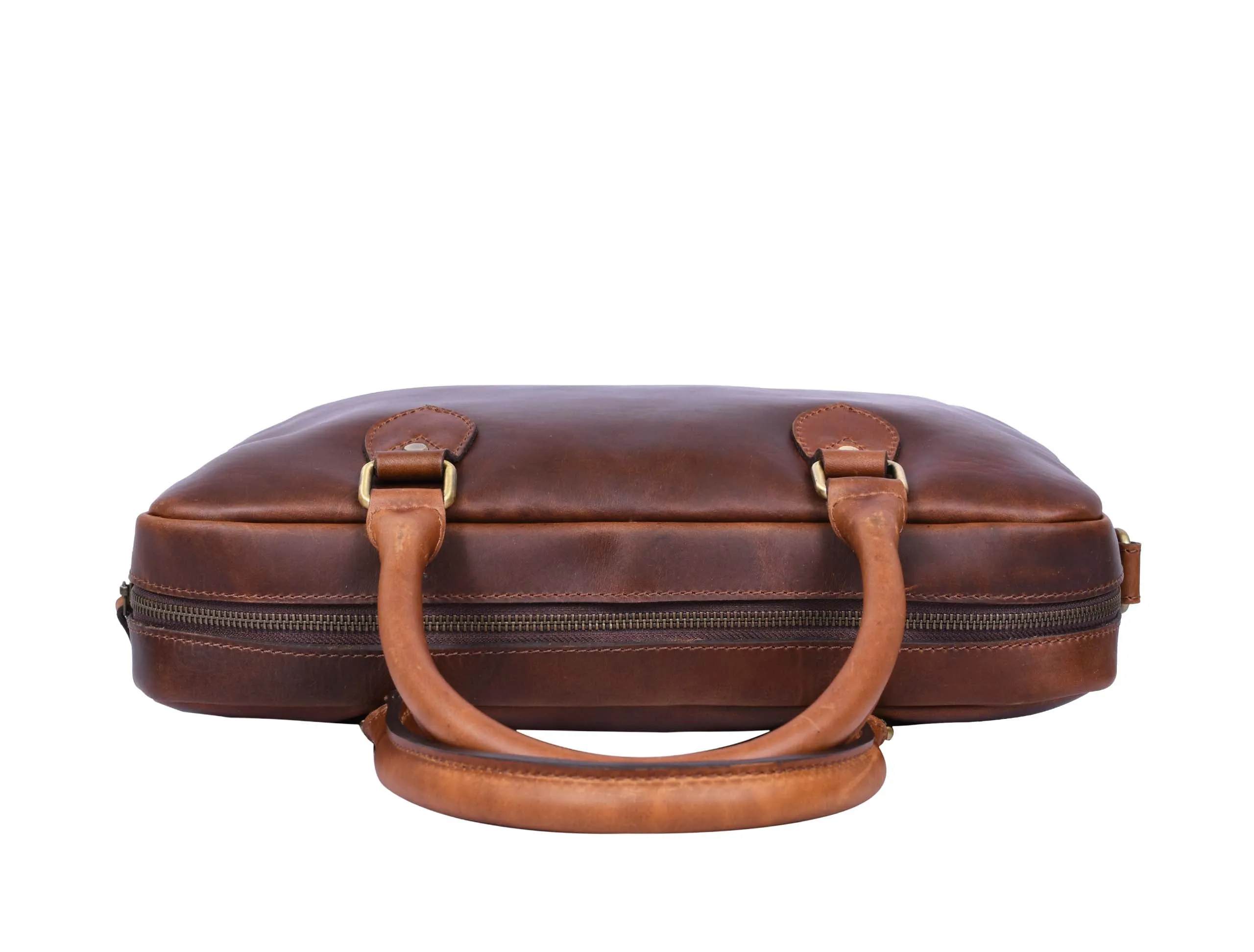 Tacoma Leather Office Bag -  Caramel Brown.