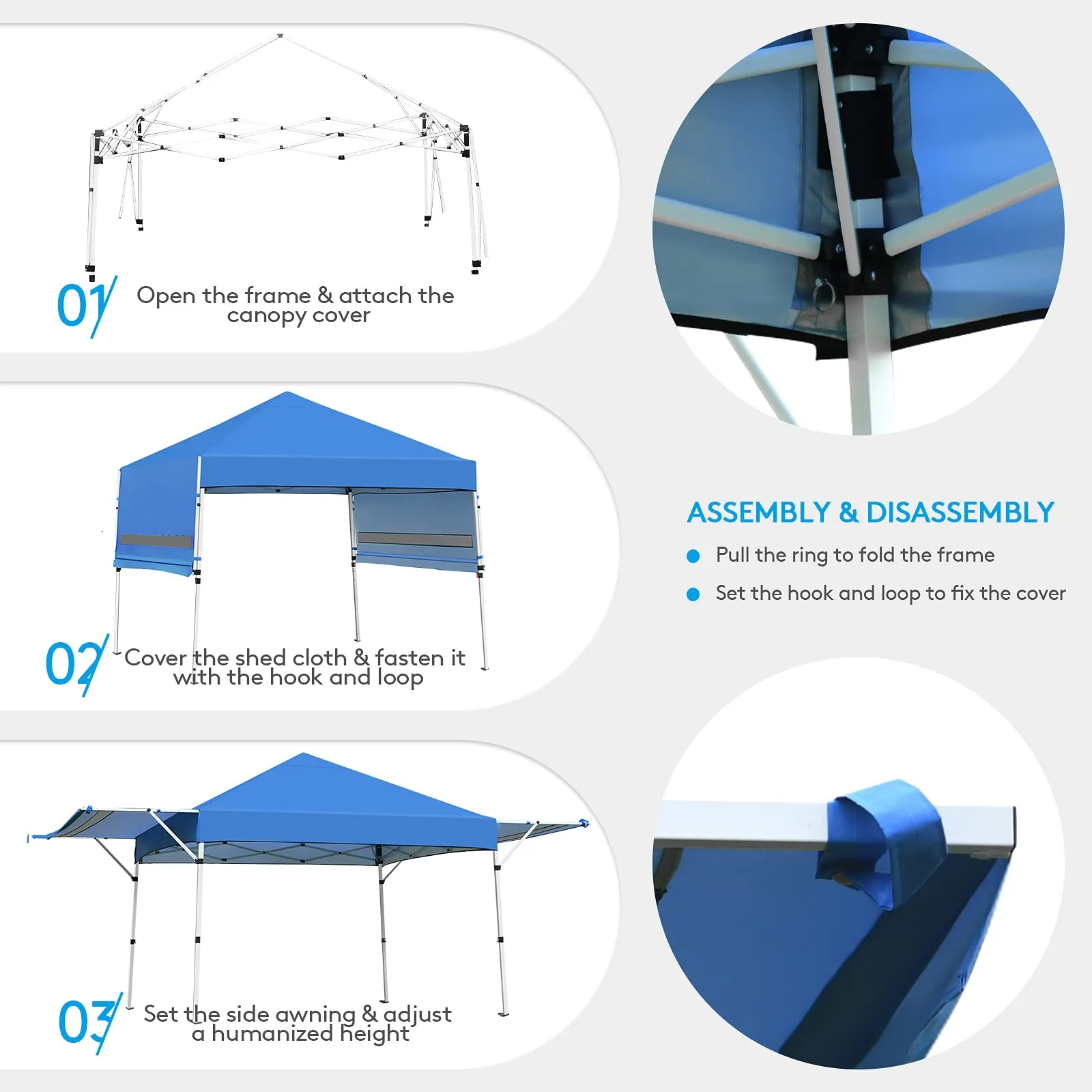 Tangkula 10x17FT Pop Up Canopy Tent, Portable Outdoor Tent w/ Adjustable Dual Awnings