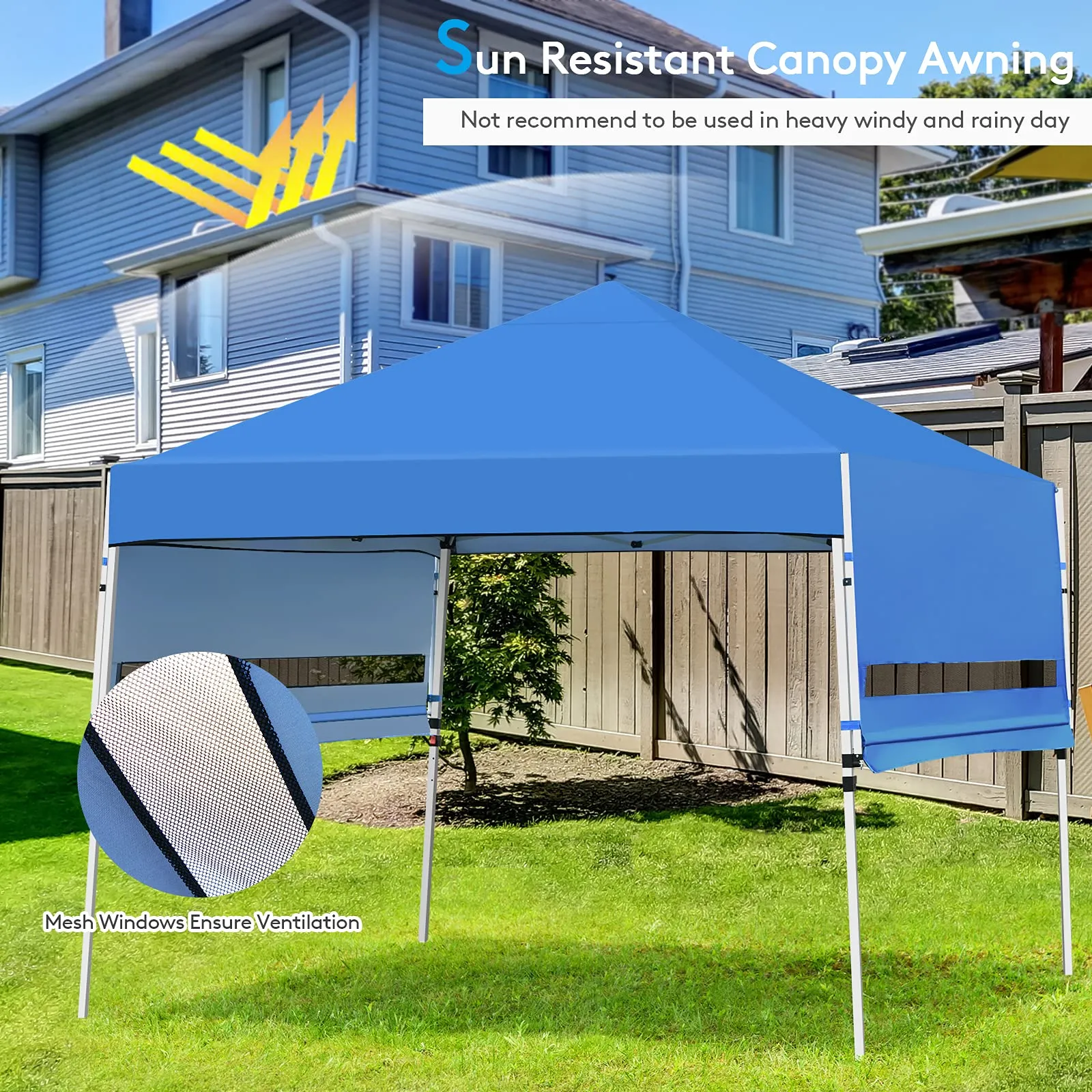 Tangkula 10x17FT Pop Up Canopy Tent, Portable Outdoor Tent w/ Adjustable Dual Awnings