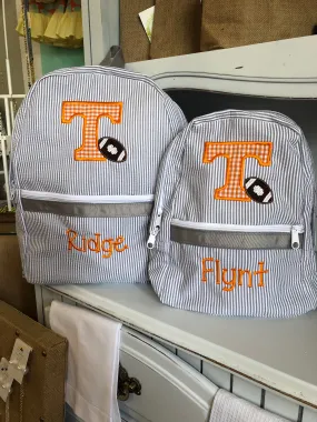 Tennessee T Football Seersucker Backpack