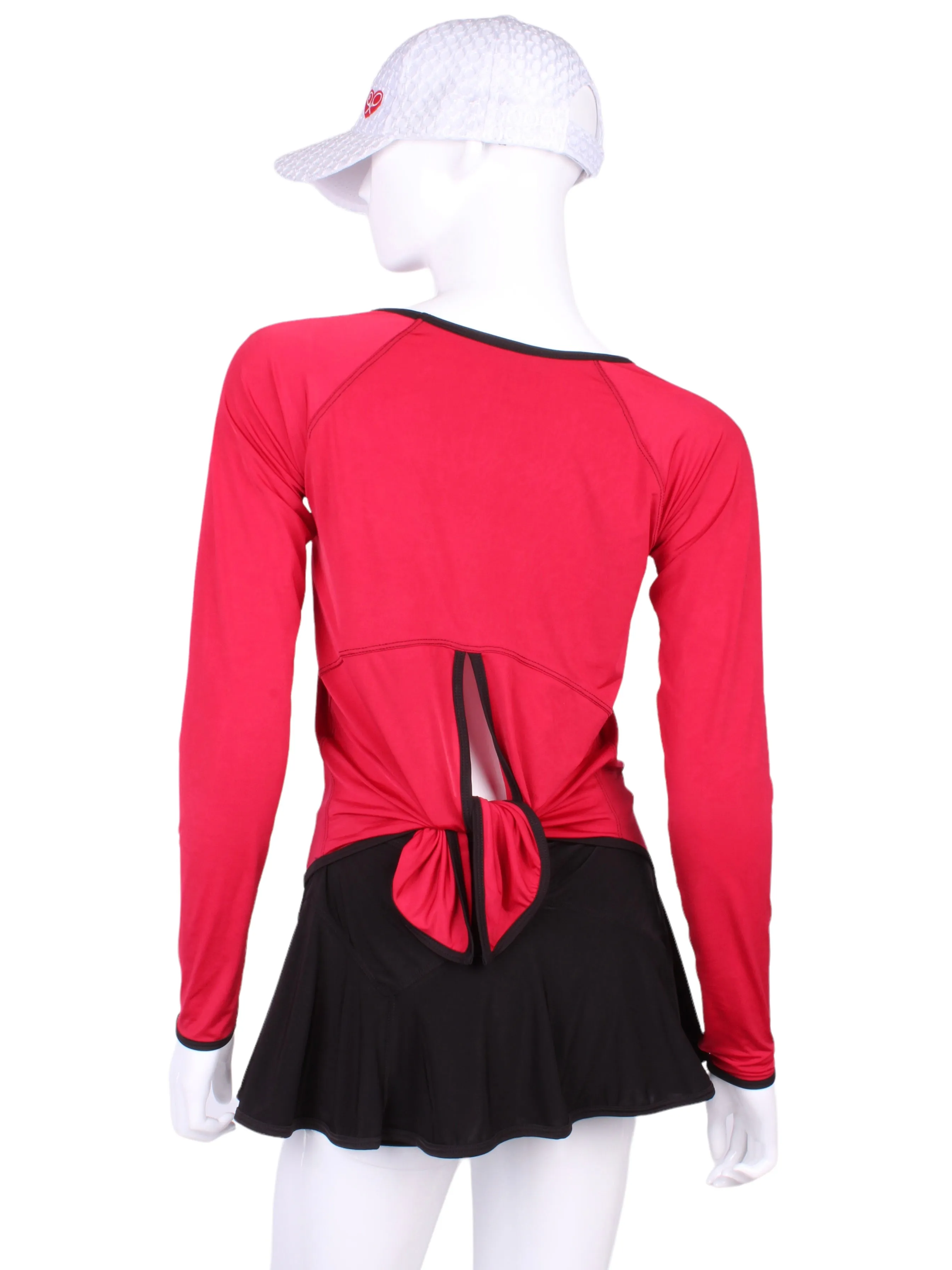 Tie Back Tee Long Sleeve Red