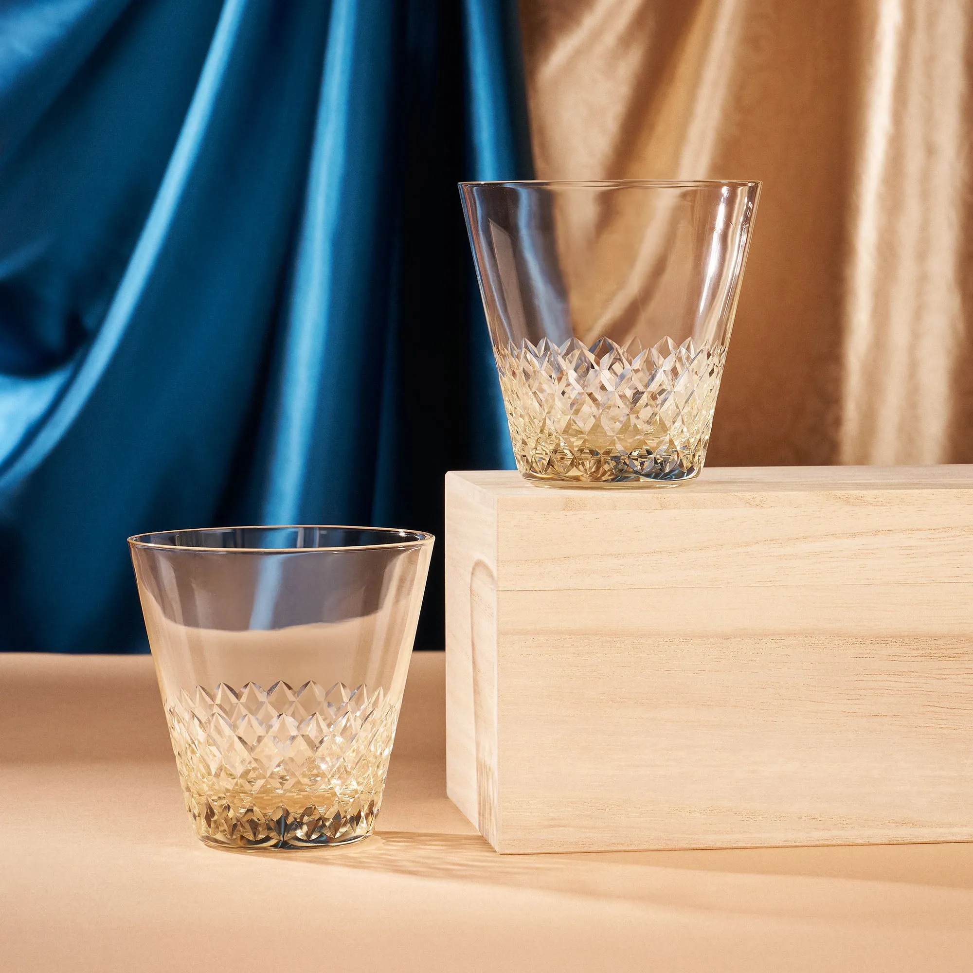 Tokyo Edo Kiriko Amber Glass Set