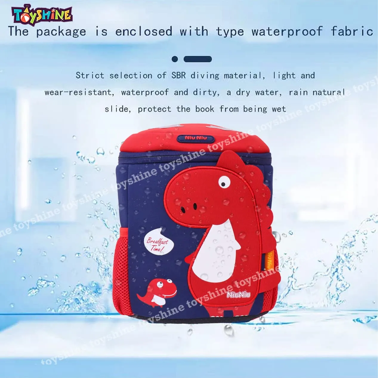 Toyshine Dinosaur Backpacks for Kids Girls Boys Cute Dinosaurs Dino Toddler Backpack Preschool Nursery Travel Bag - Mini Size - Red