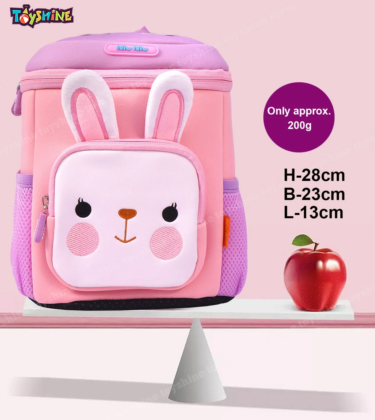 Toyshine My Cutesy Rabbit Backpacks for Kids Girls Boys Cute Toddler Backpack Preschool Nursery Travel Bag - Mini S - Purple