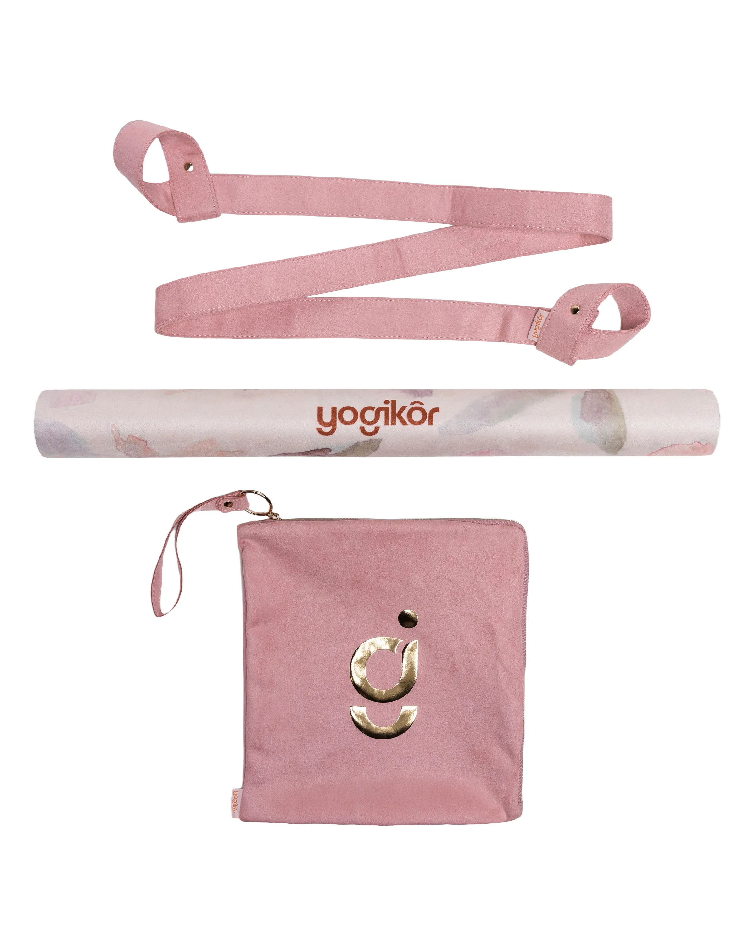 Travel Yoga Mat Set - Foldable Mat (Floral)