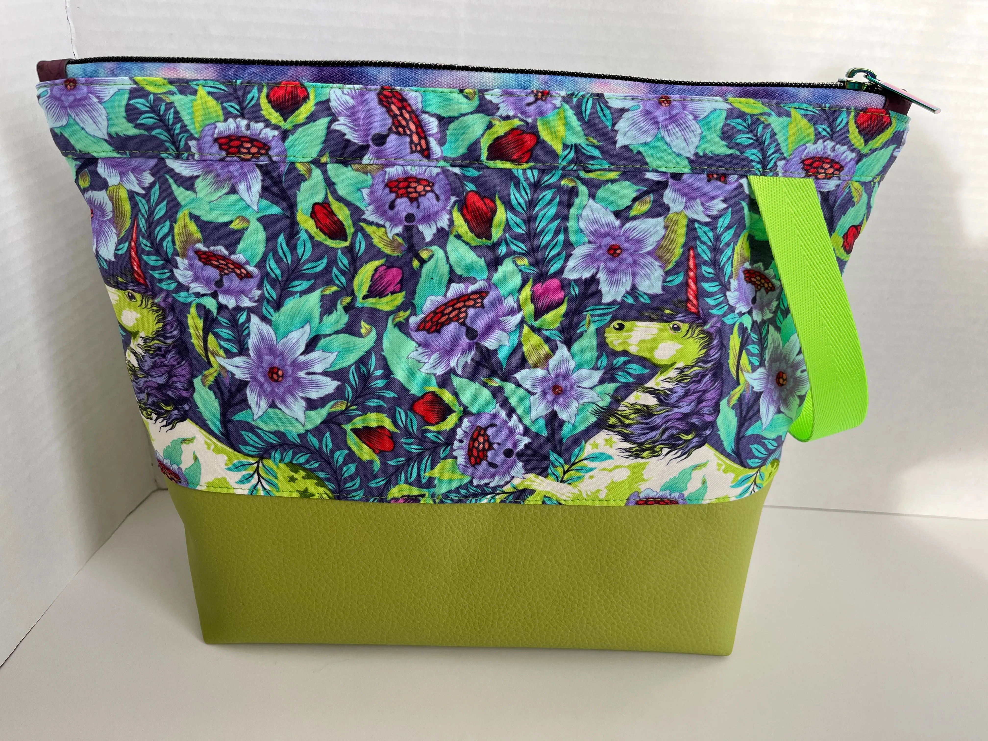 Unicorn Floral Knitting Project Bag