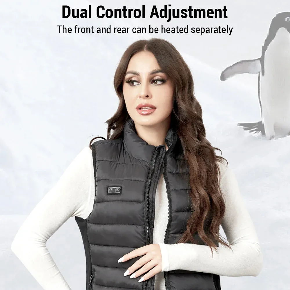 USB Charging Electric Heated Vest for Women Lightweight 4-zone Adjustable Temperature Outdoor Slim Fit Heated Vest