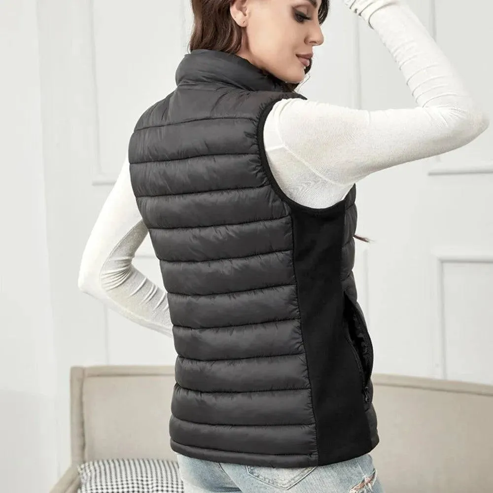 USB Charging Electric Heated Vest for Women Lightweight 4-zone Adjustable Temperature Outdoor Slim Fit Heated Vest