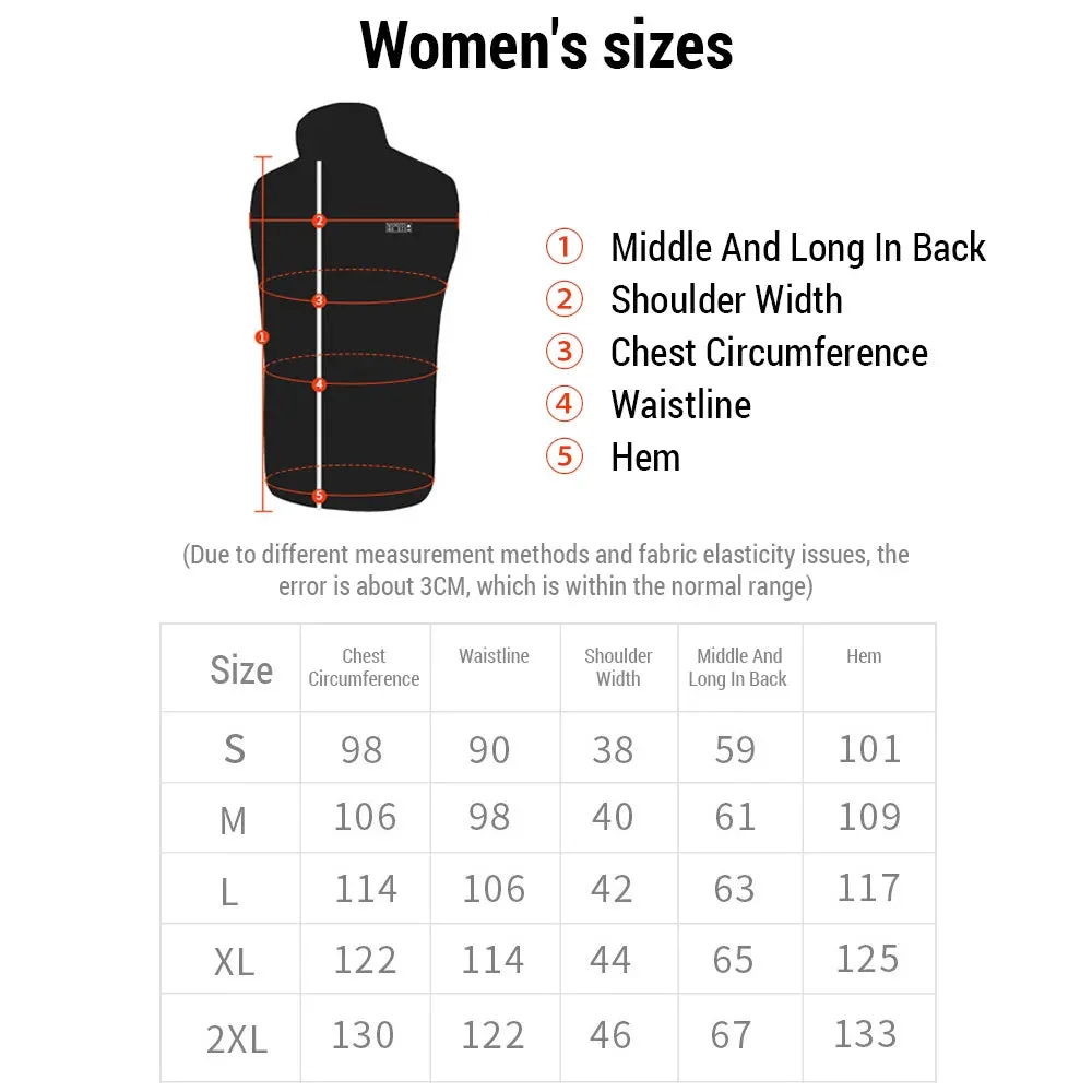 USB Charging Electric Heated Vest for Women Lightweight 4-zone Adjustable Temperature Outdoor Slim Fit Heated Vest