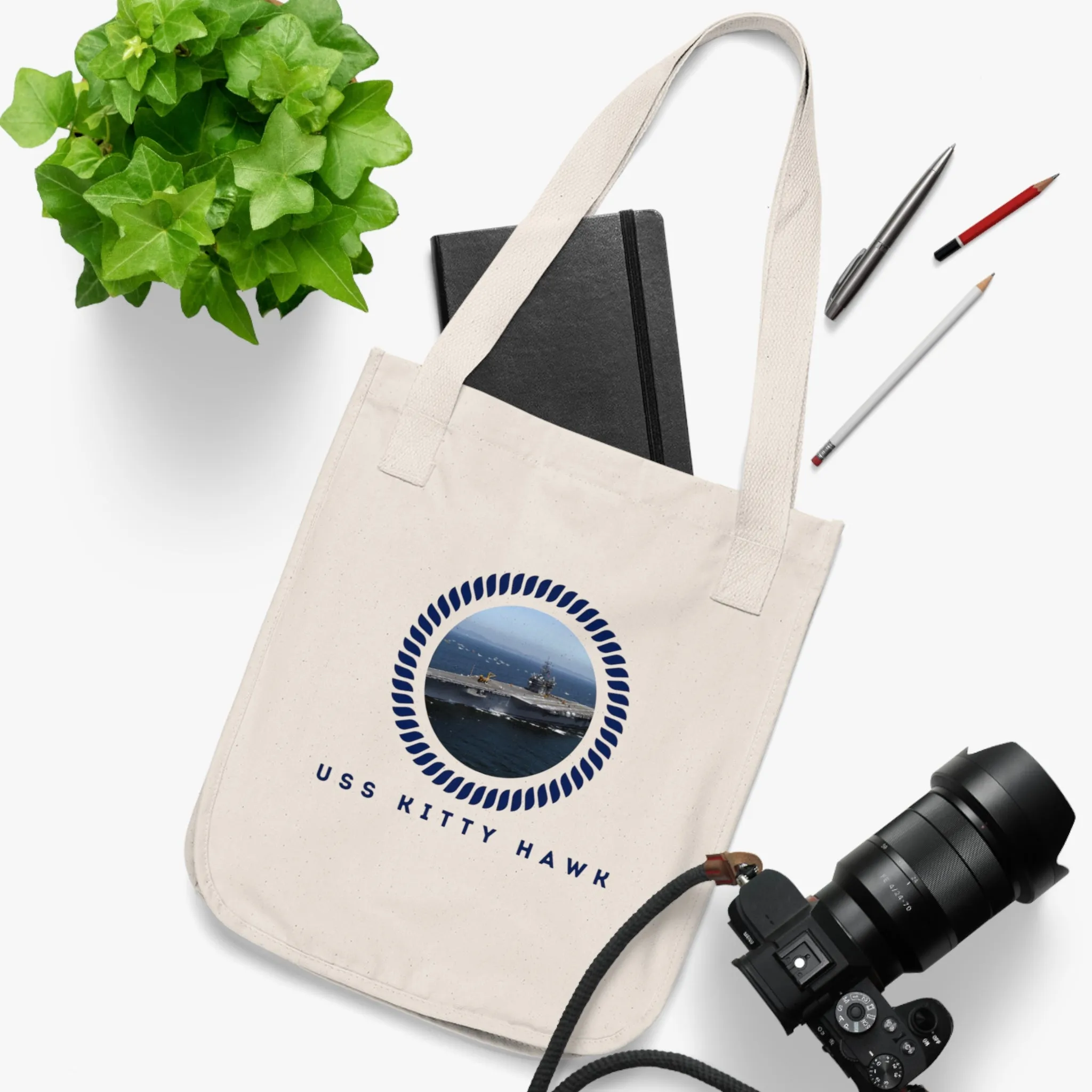 USS Kitty Hawk (CV-63) United States Ships POD Organic Canvas Tote Bag