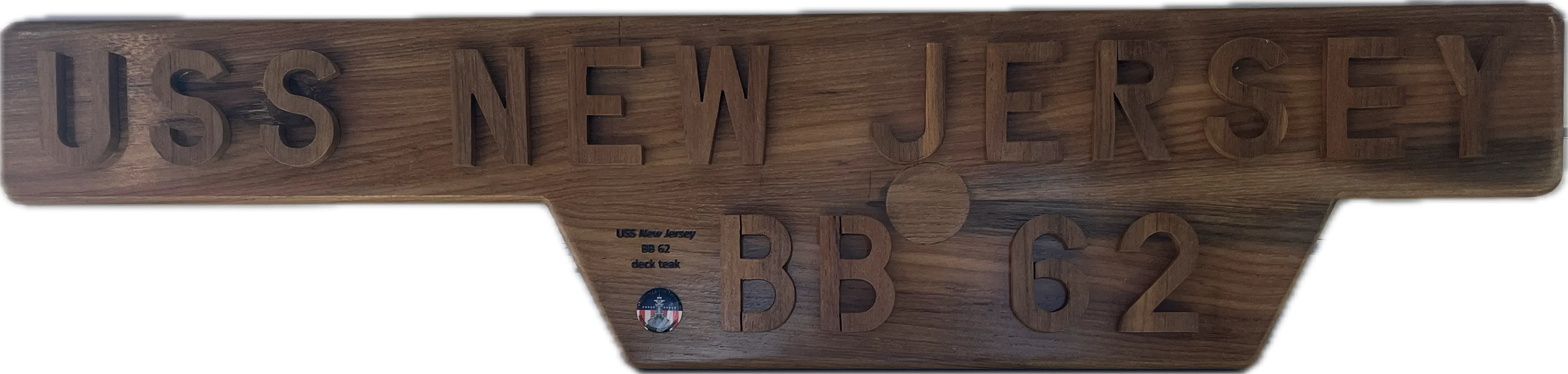 USSNJ Teak Sign