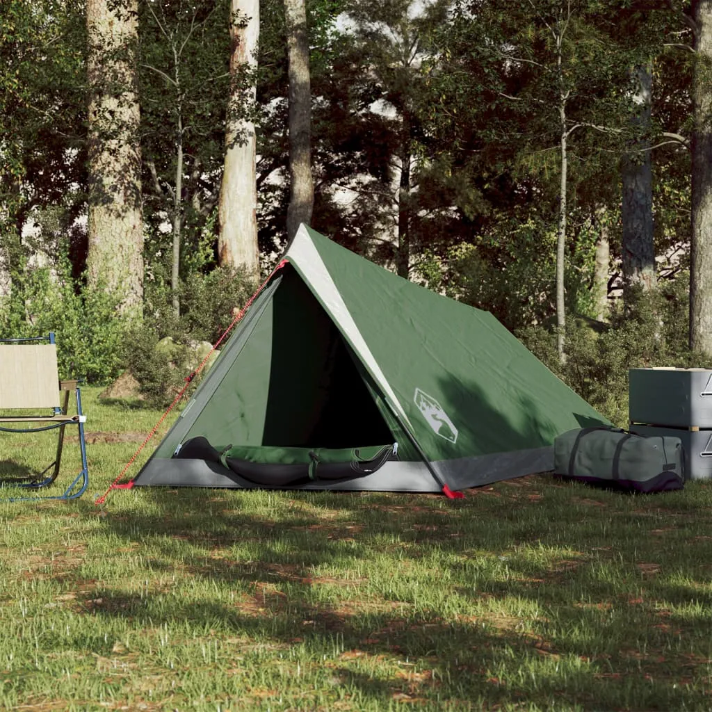 vidaXL Camping Tent 2-Person Green Waterproof