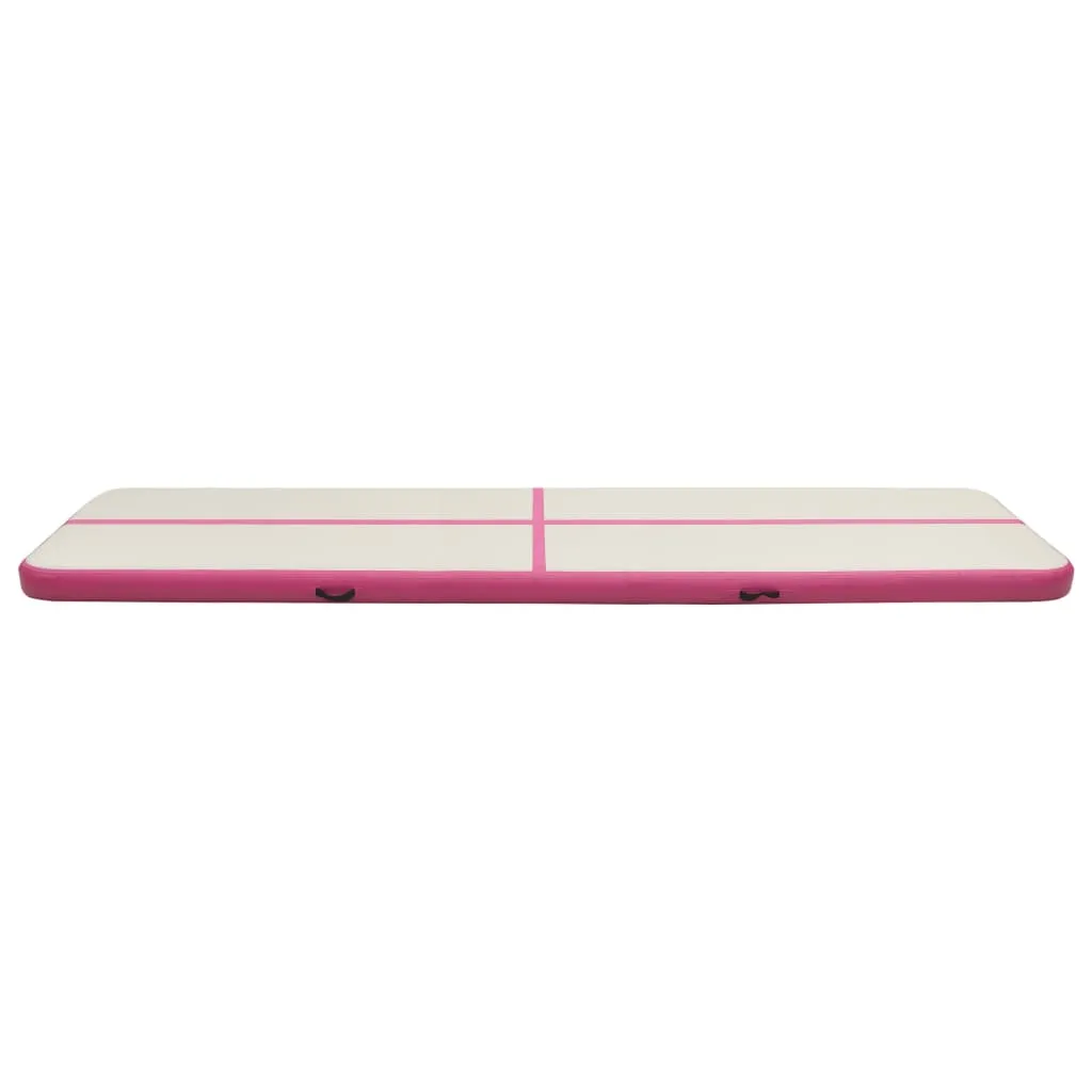 vidaXL Inflatable Gymnastics Mat with Pump 600x100x15 cm PVC Pink