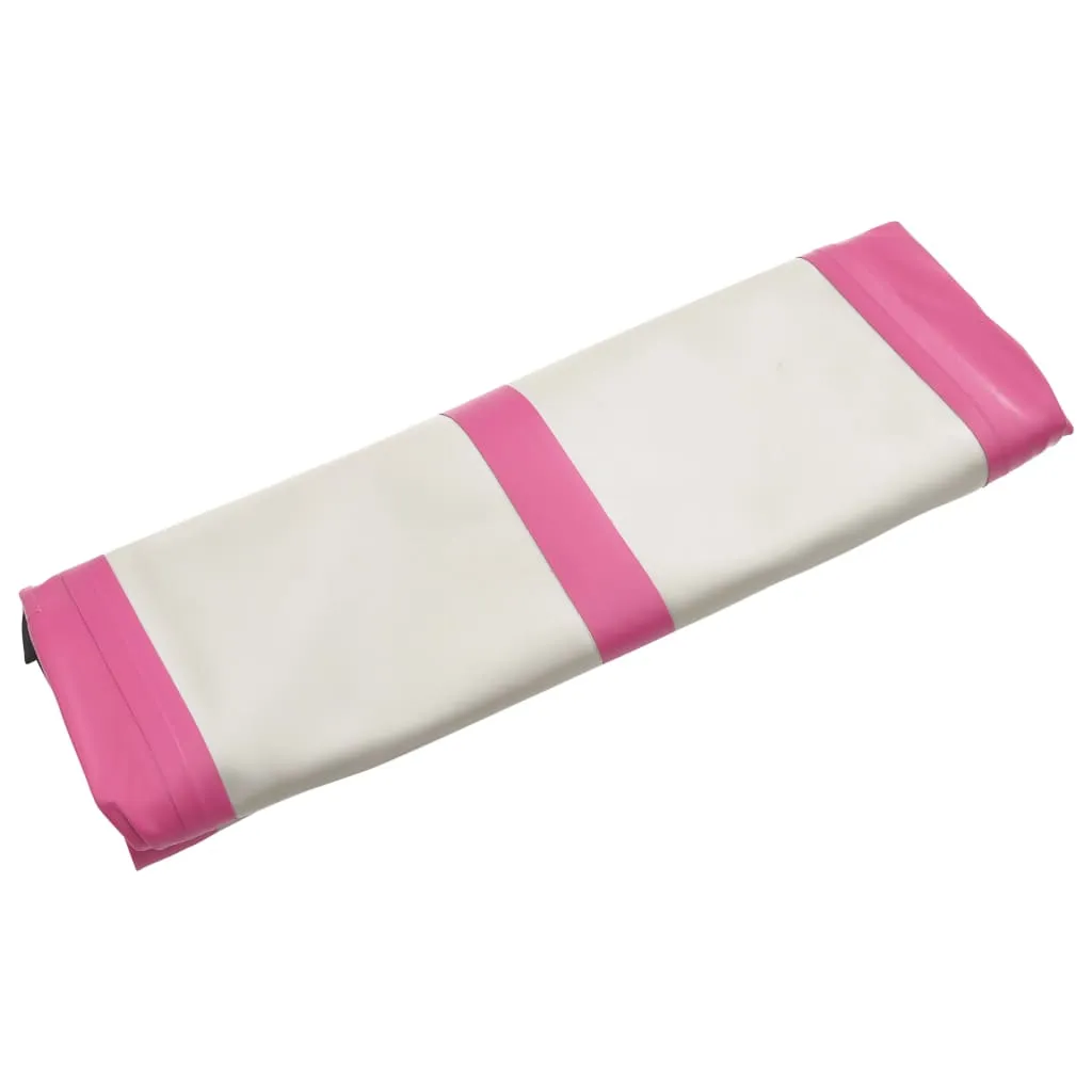 vidaXL Inflatable Gymnastics Mat with Pump 600x100x15 cm PVC Pink